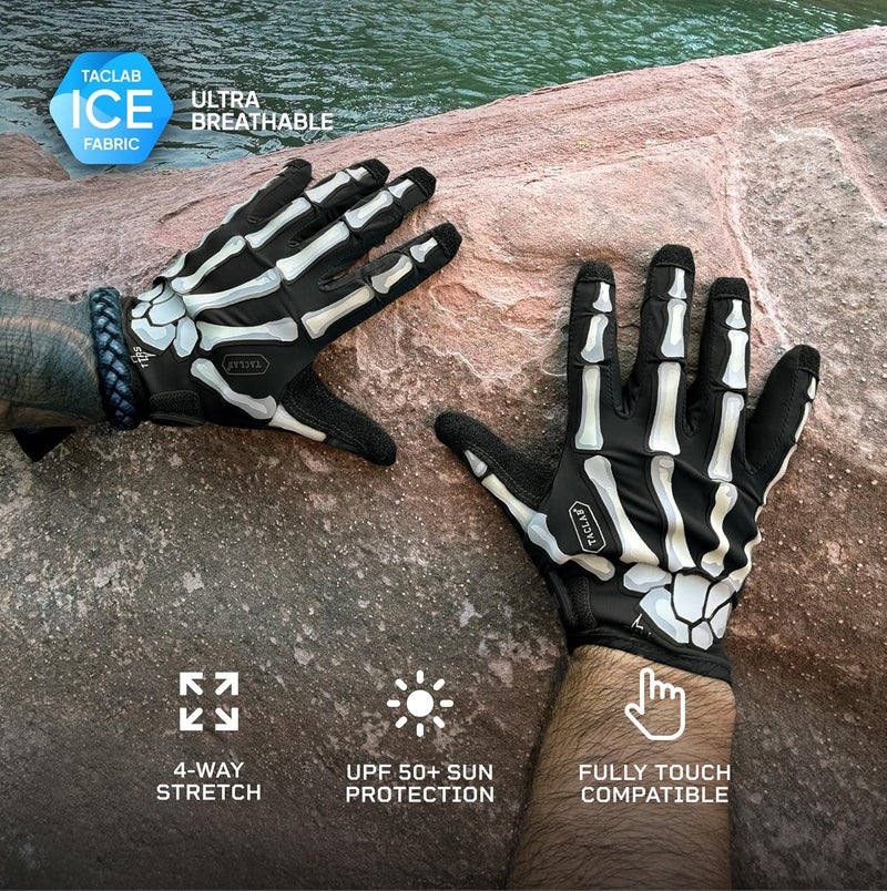 TACLAB Reaper Black Skeleton Gloves - Thin and Lightweight for Airsoft, Paintball, Cycling, Motorcycle, Multipurpose - Image 2